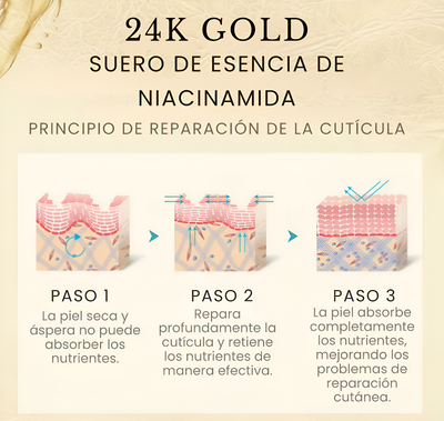 Suero Hidratante y Reparador con Oro 24K y Niacinamida