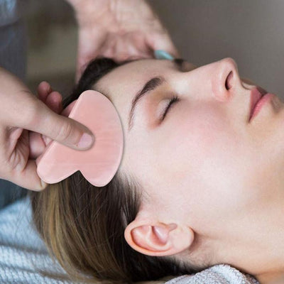 Gua Sha with Rose Quartz Facial Roller Set