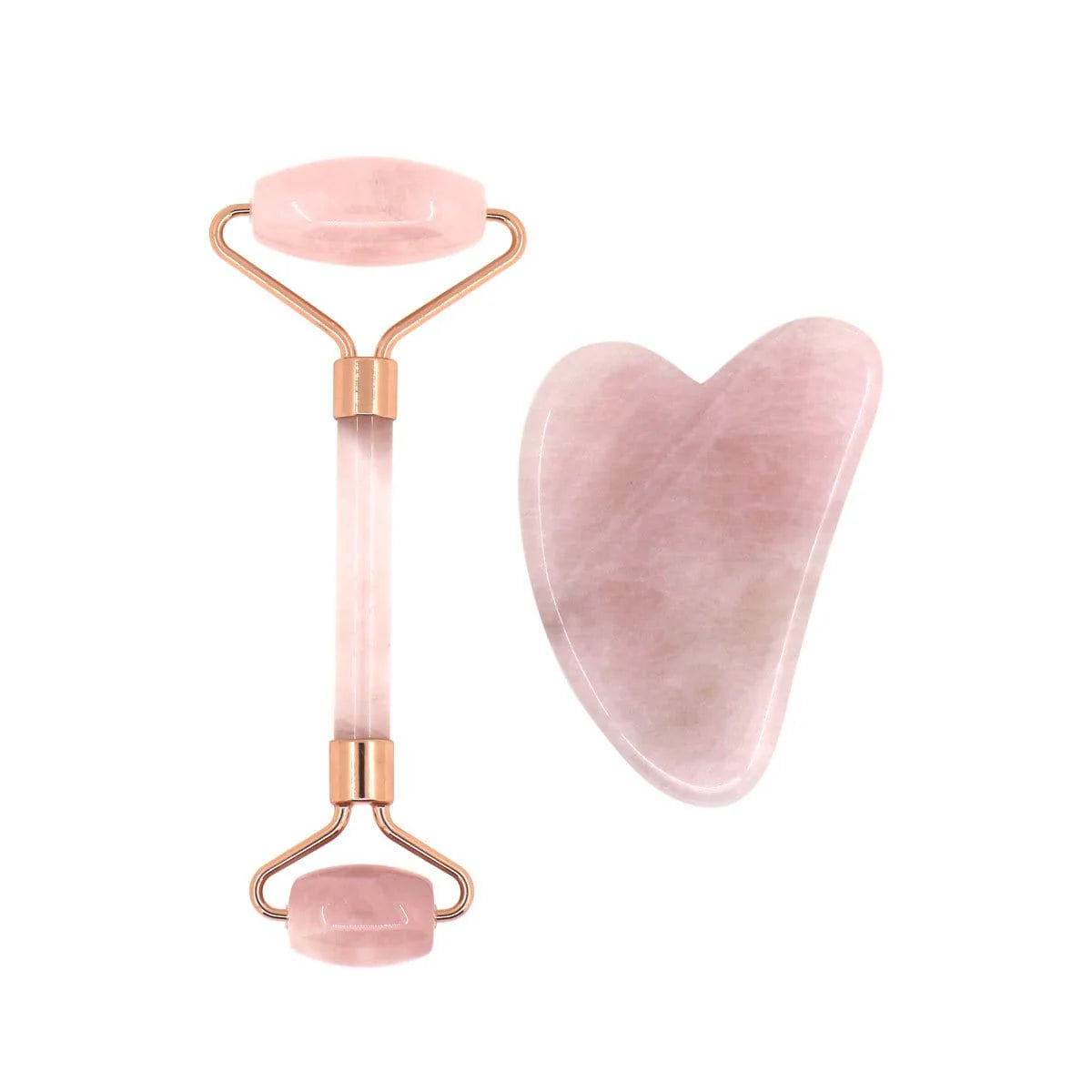 Gua Sha with Rose Quartz Facial Roller Set