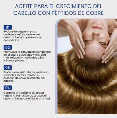 Aceite de Péptidos de cobre para el Crecimiento del Cabello