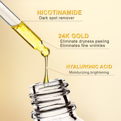 Suero Hidratante y Reparador con Oro 24K y Niacinamida