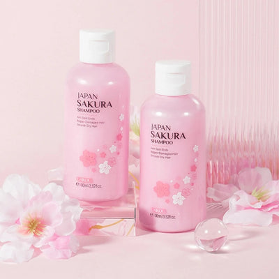 Champú para el crecimiento del cabello con flores de cerezo