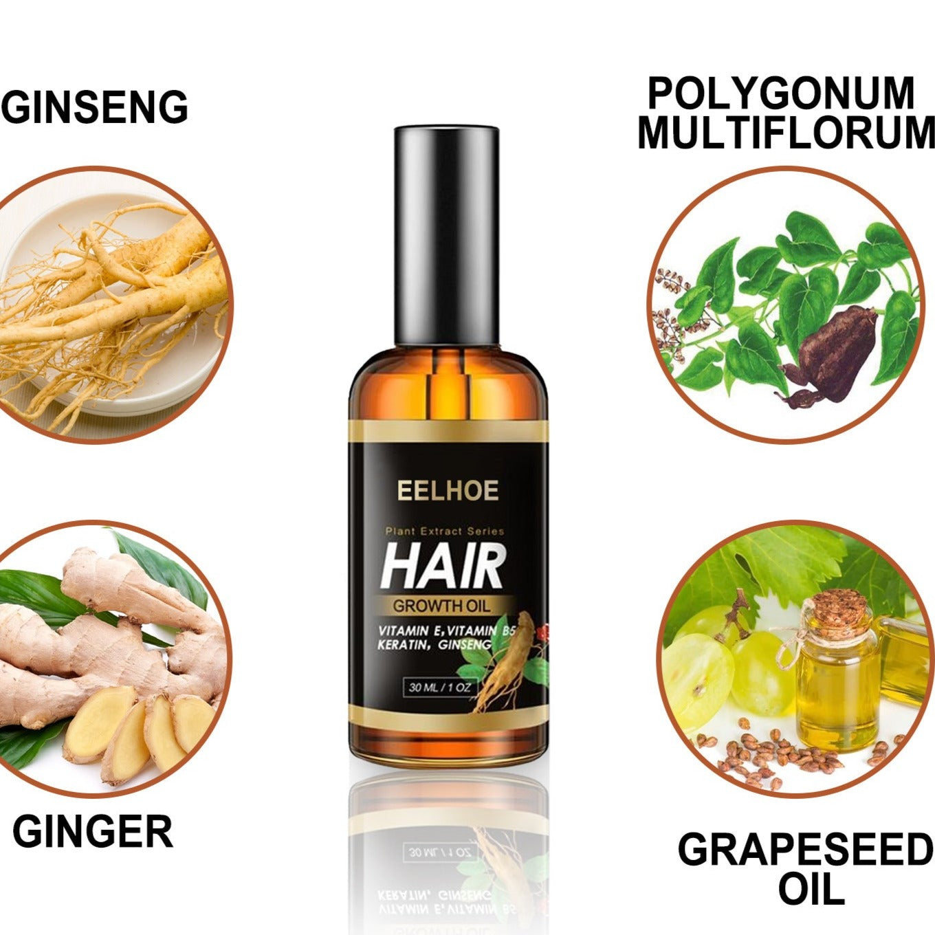 Aceite de jengibre para el cabello en crecimiento