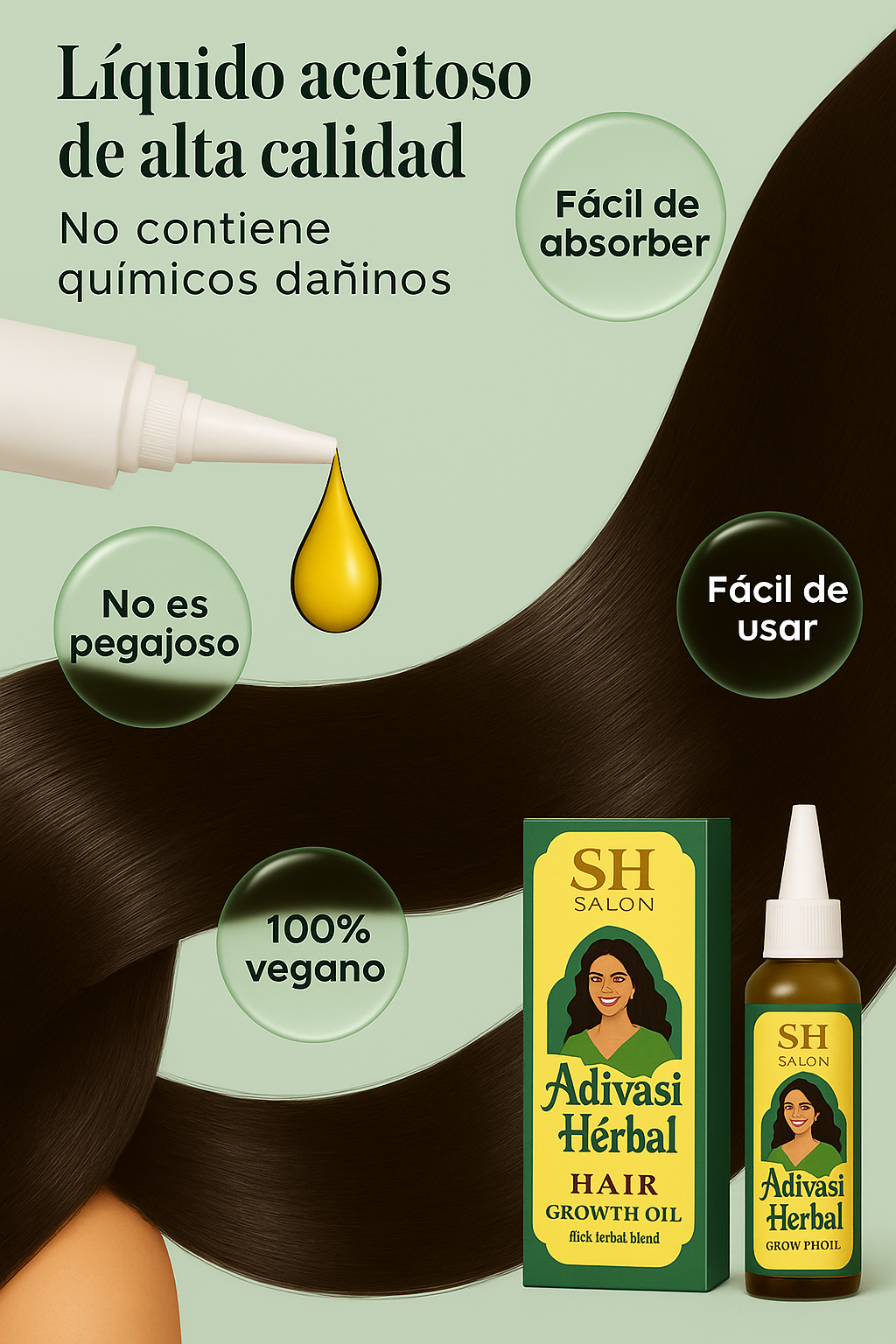Aceite Herbal para el Crecimiento del Cabello